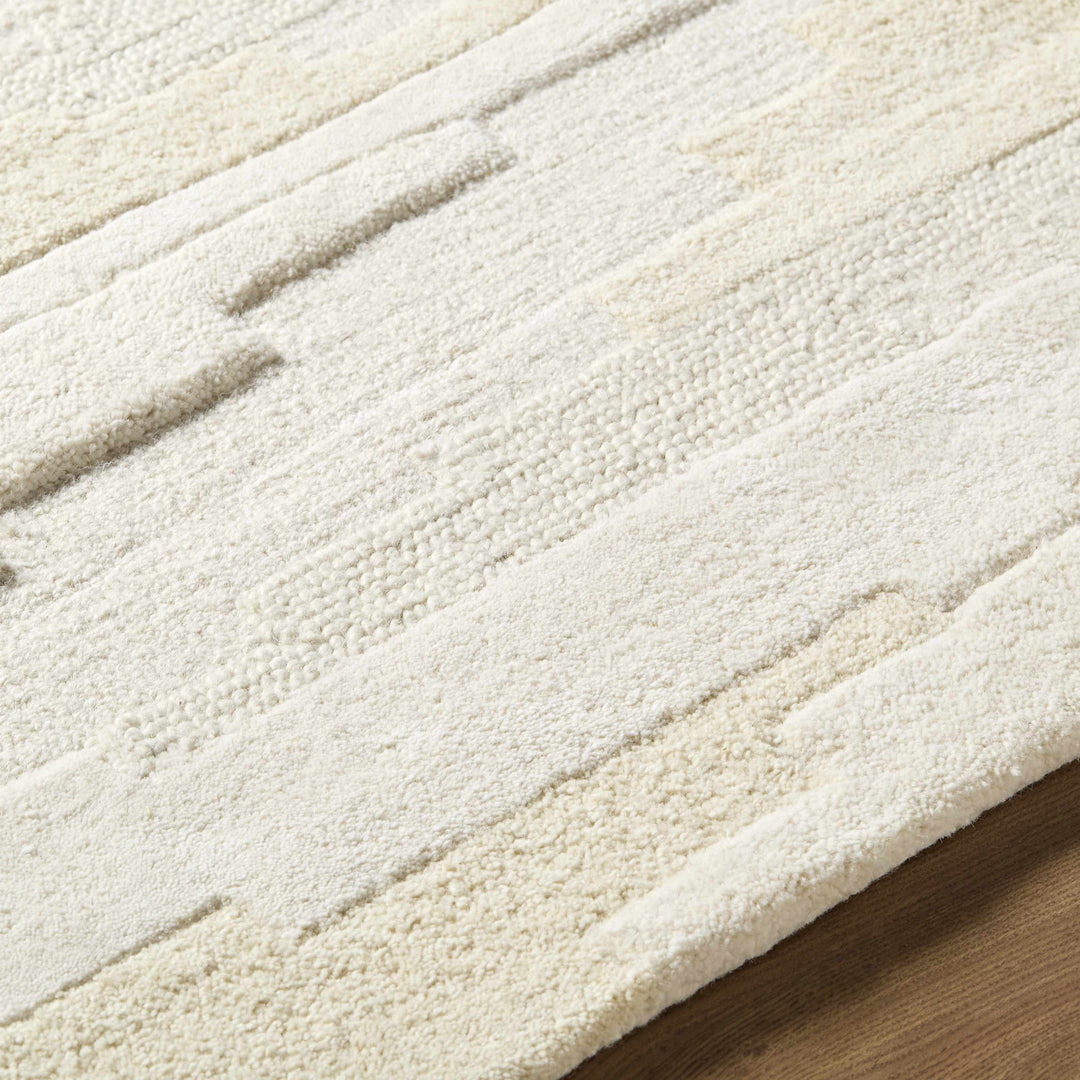 Anufry Contemporary Abstract Beige And Ivory Rug