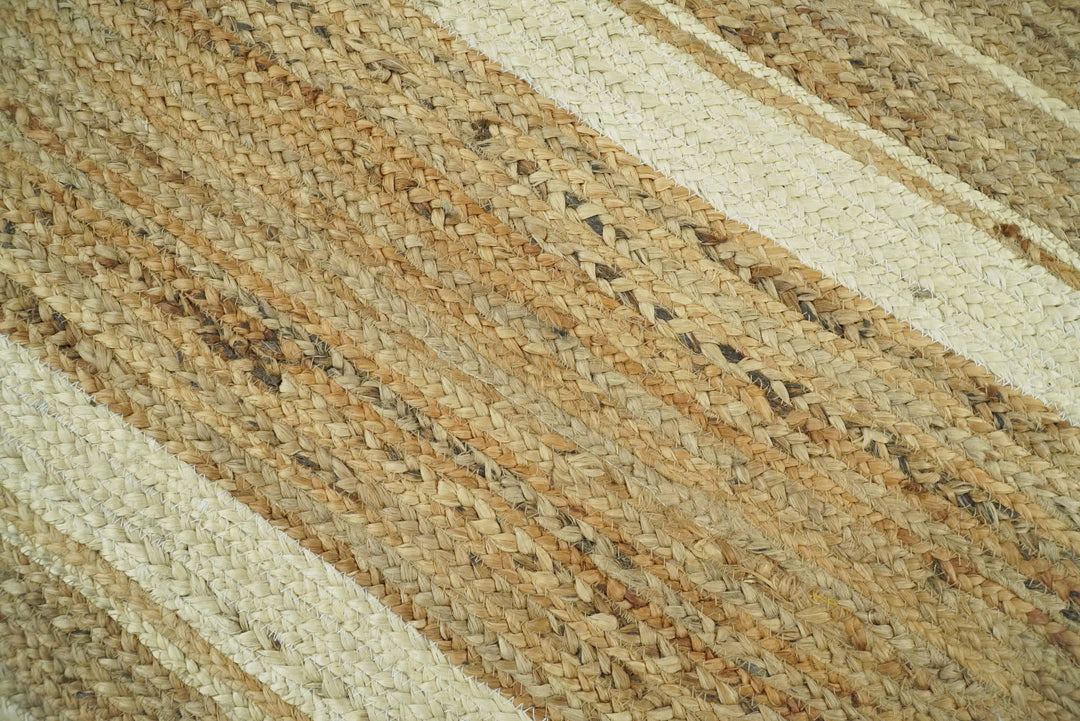 Quick Ship 2.6x6 Modern Style Brown And White Hand Woven Jute Rug