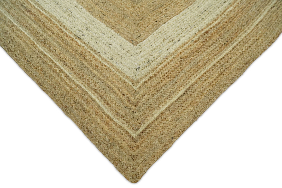 Quick Ship 5x8 Hand Woven Modern Style Brown And White Jute Rug