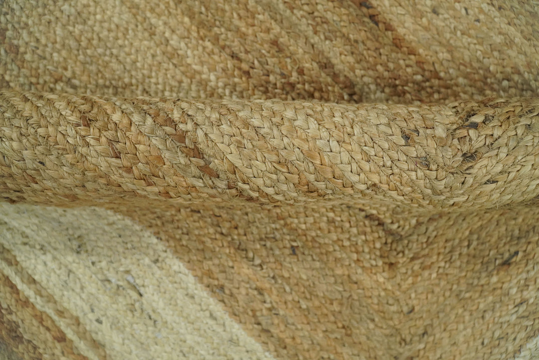 Quick Ship 5x8 Hand Woven Modern Style Brown And White Jute Rug
