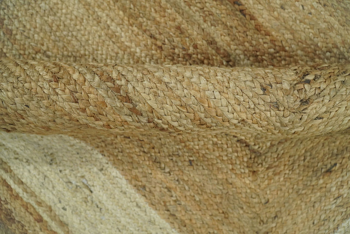 Quick Ship 5x8 Hand Woven Modern Style Brown And White Jute Rug