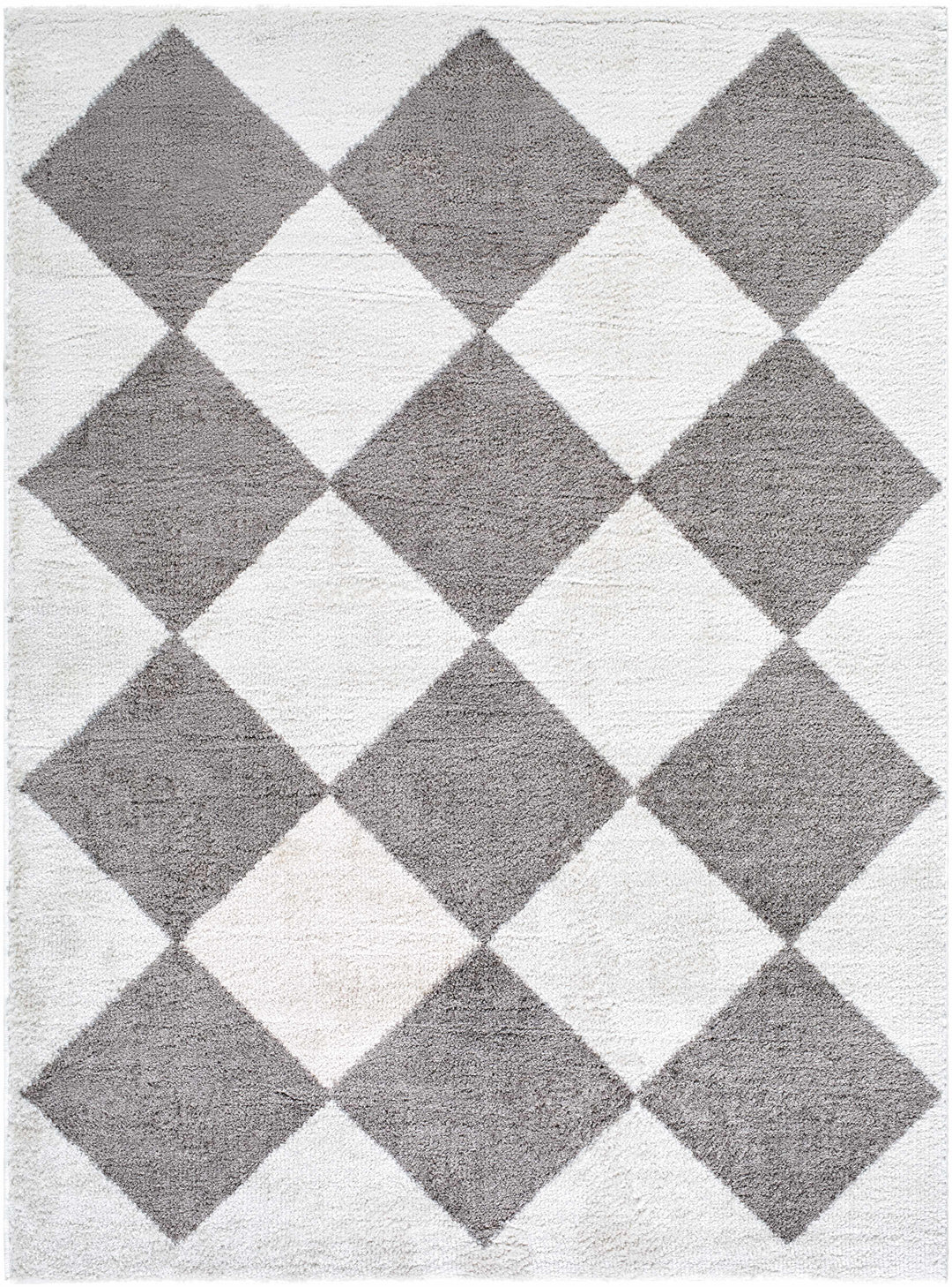 Arilla Modern Geometrical Gray And Ivory Washable Area Rug