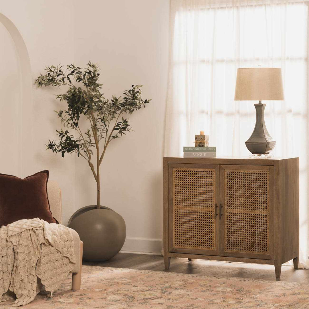 Kalilangan Gray Ceramic Table Lamp – Traditional Accent Lighting with Faux Silk Shade