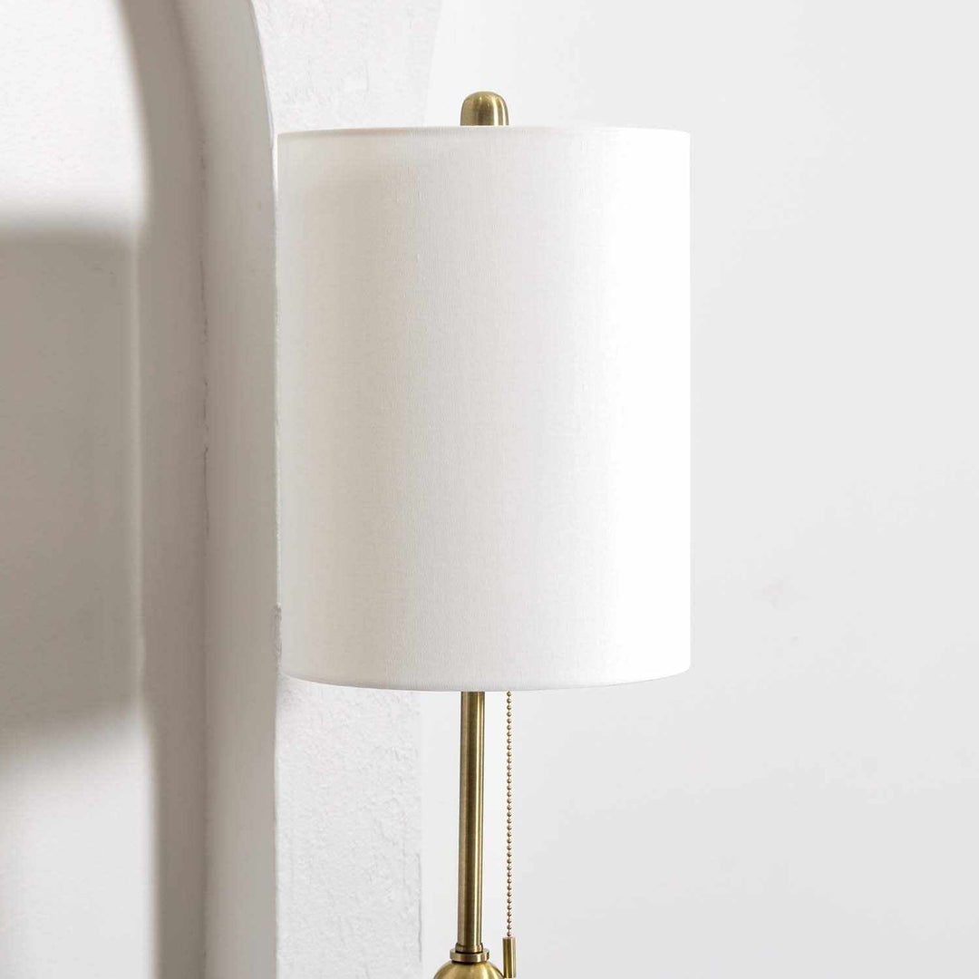 Katipunan Aqua & Metallic Brass Table Lamp – Traditional Glass Accent Light