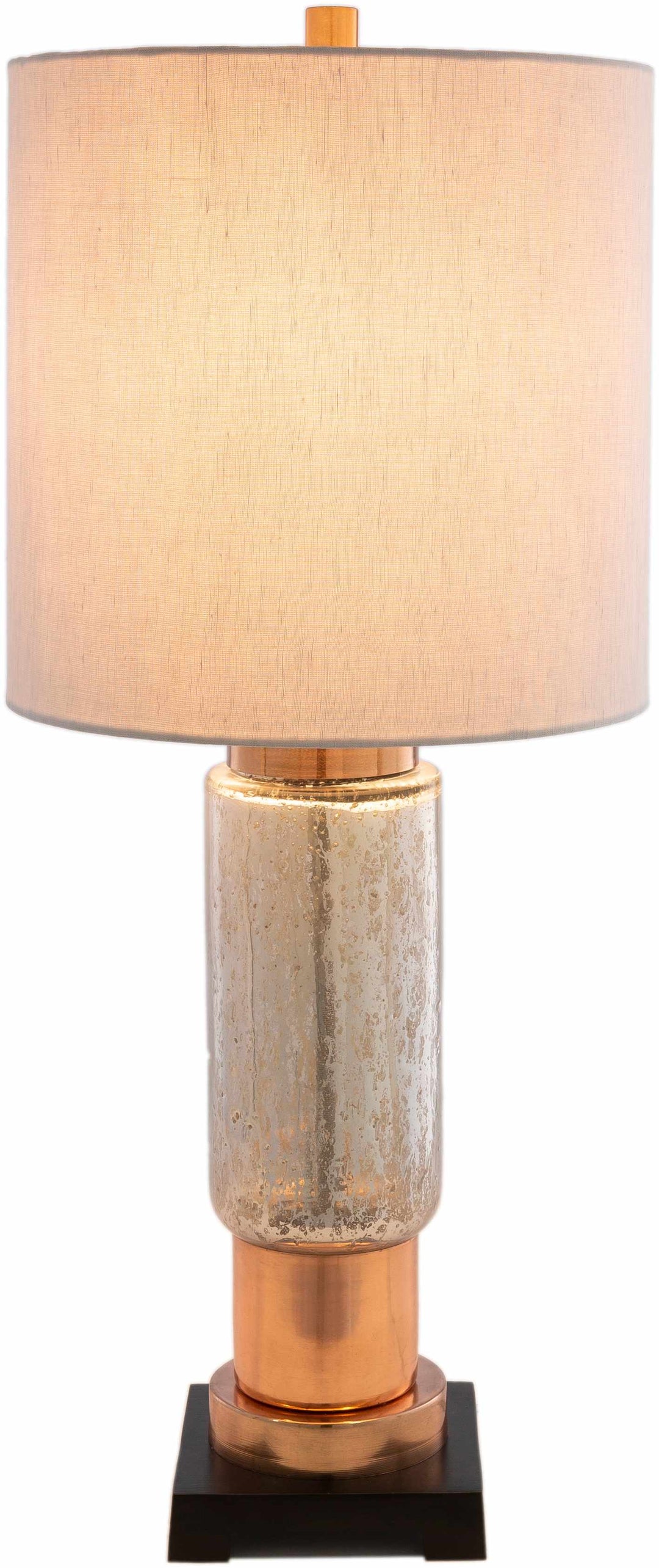 Kawayan Ivory Glass Table Lamp – Traditional Accent Light with Black Aluminum Base