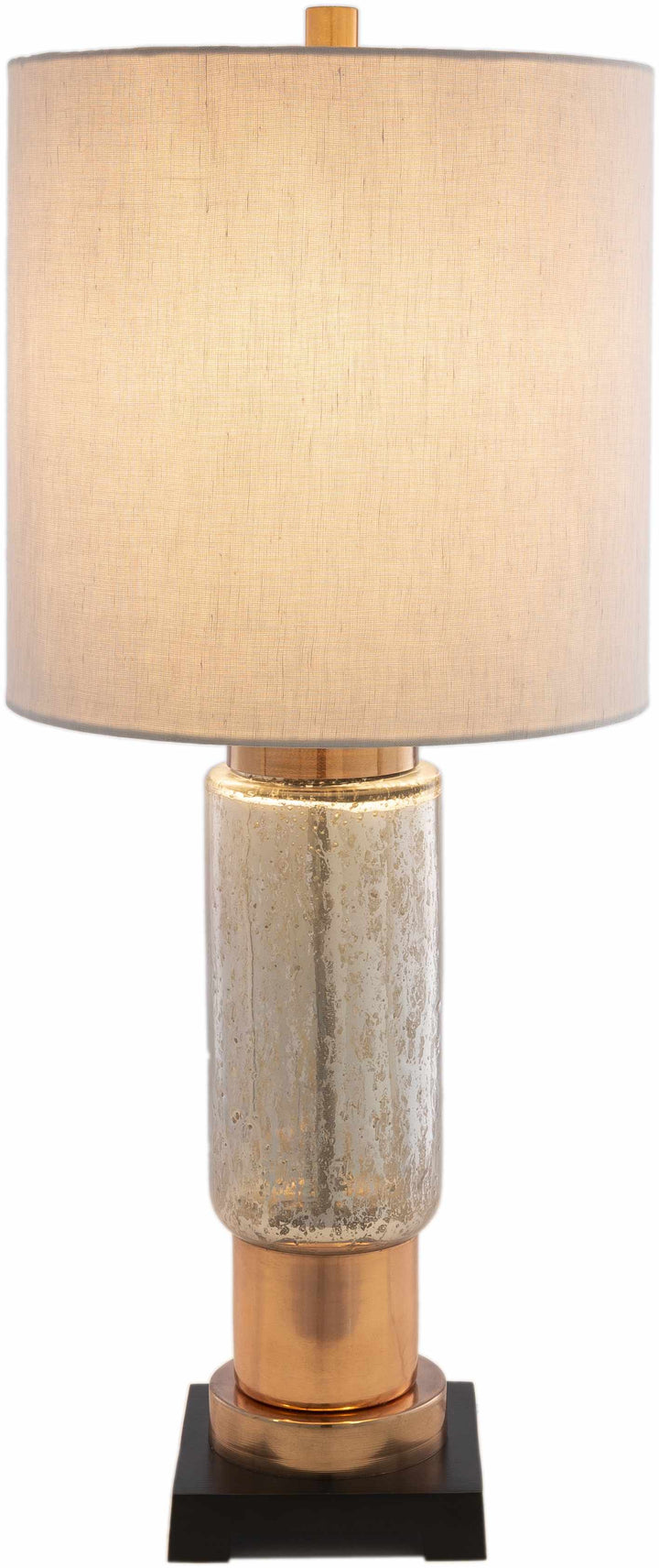 Kawayan Ivory Glass Table Lamp – Traditional Accent Light with Black Aluminum Base