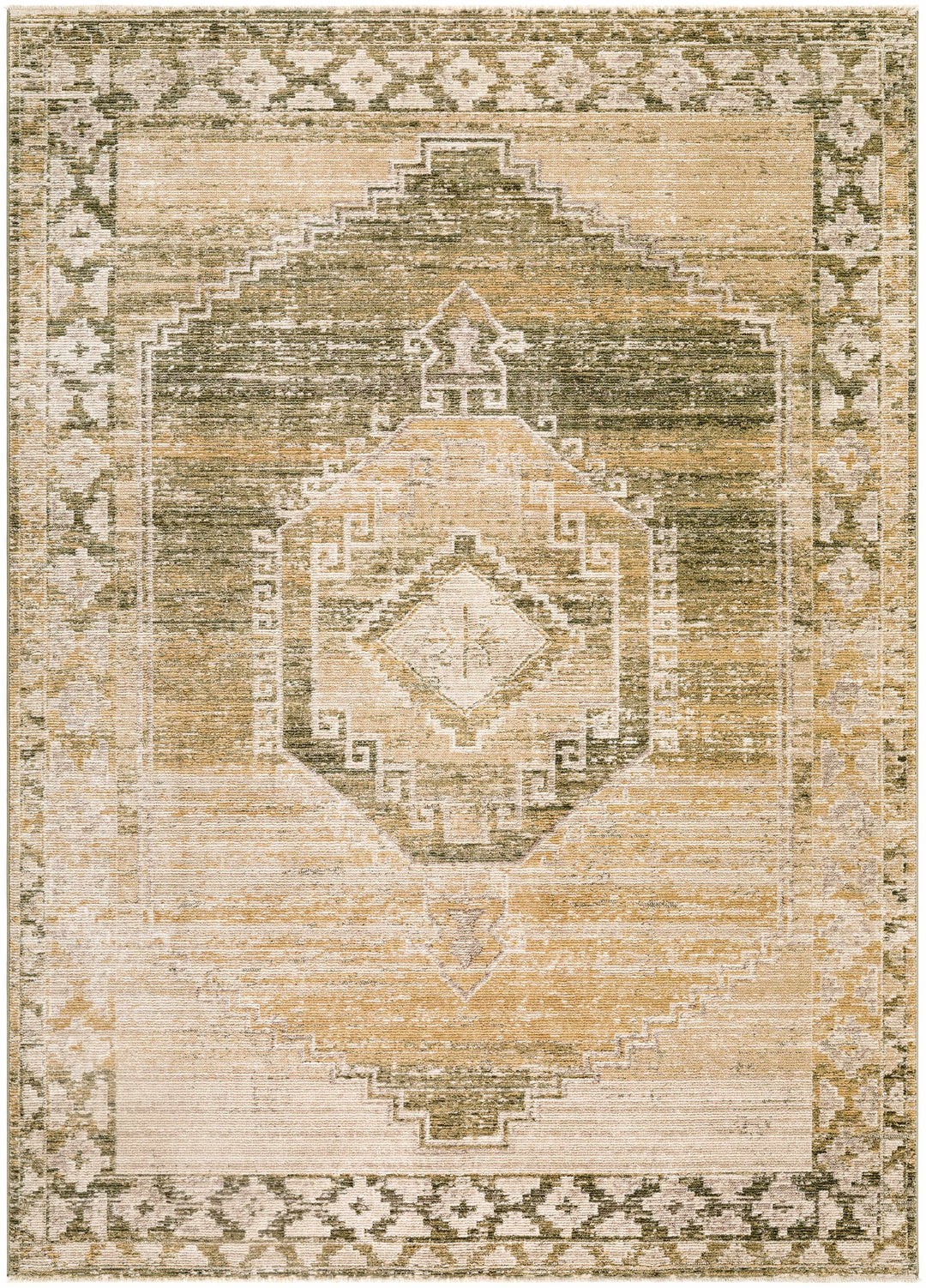 Kailey Traditional Style Tan And Olive Area Rug