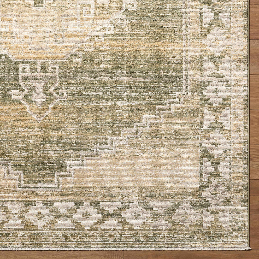 Kailey Traditional Style Tan And Olive Area Rug