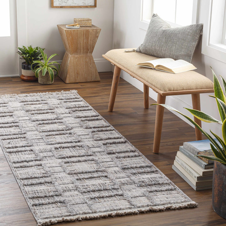 Knocklyon Contemporary Geometrical Design Gray Rug