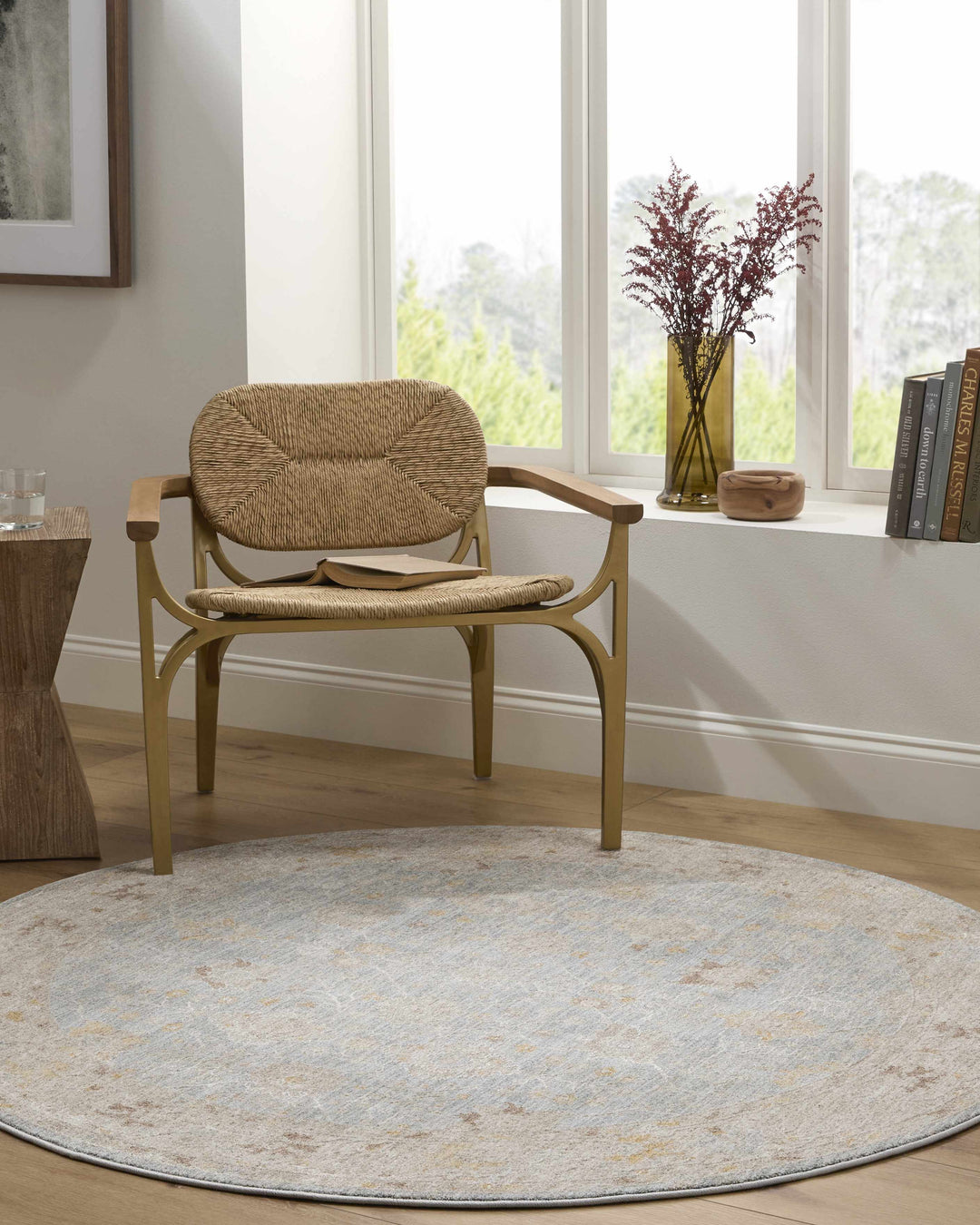 Kofi Traditional Style Blue And Beige Area Rug