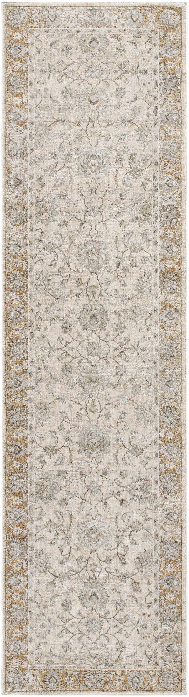 Kerem Traditional Floral Design Cream And Gray Area Rug