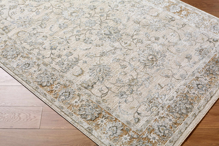 Kerem Traditional Floral Design Cream And Gray Area Rug