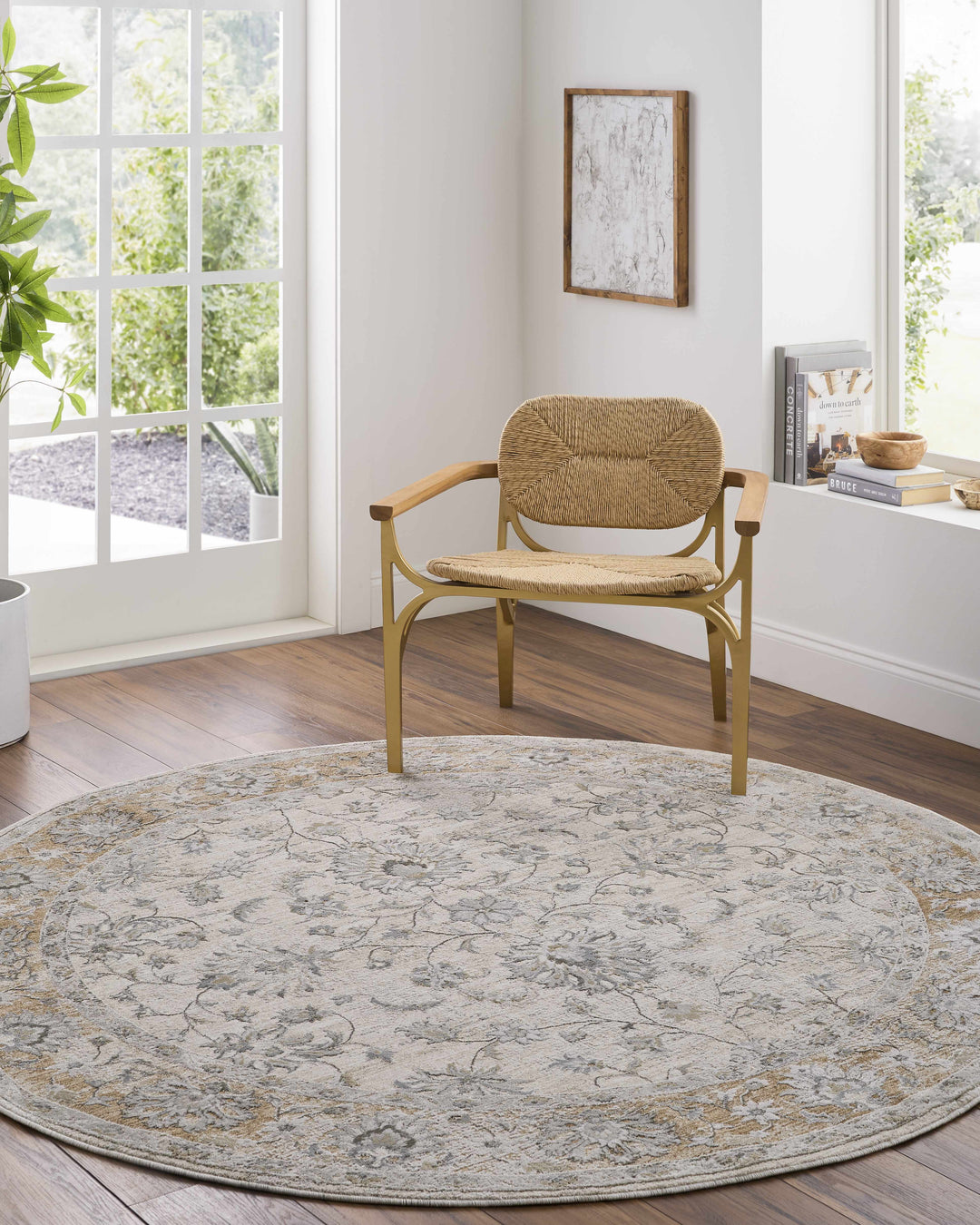 Kerem Traditional Floral Design Cream And Gray Area Rug