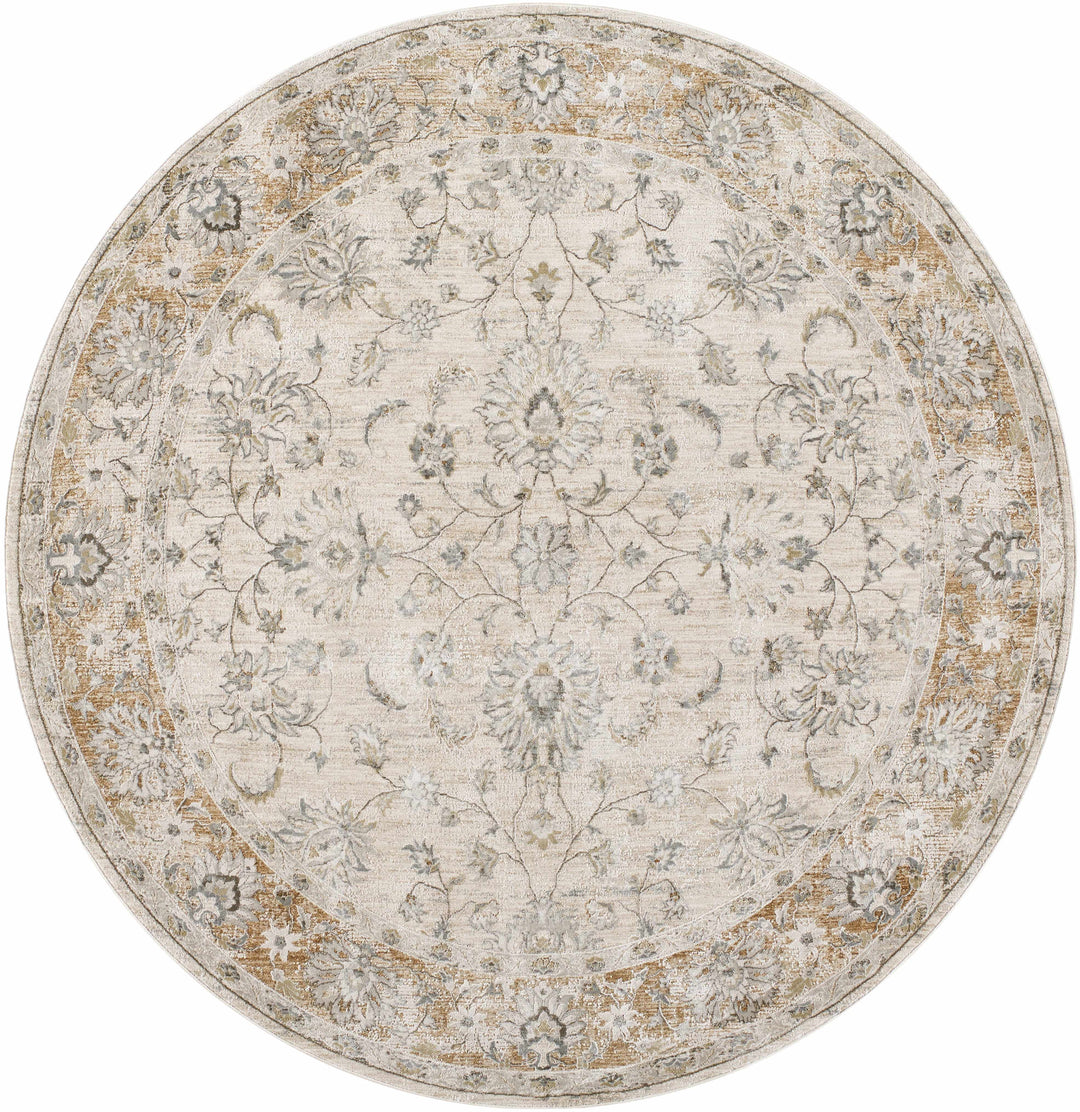 Kerem Traditional Floral Design Cream And Gray Area Rug