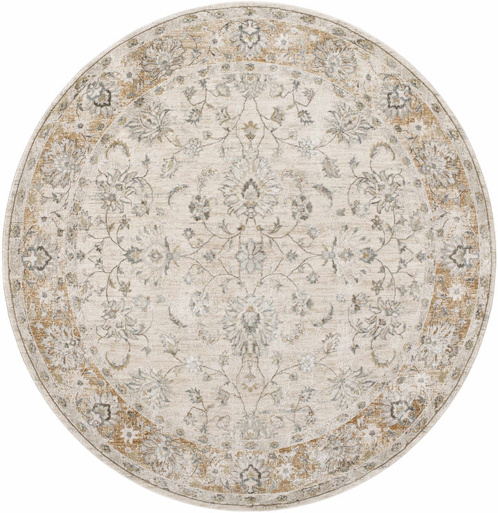 Kerem Traditional Floral Design Cream And Gray Area Rug