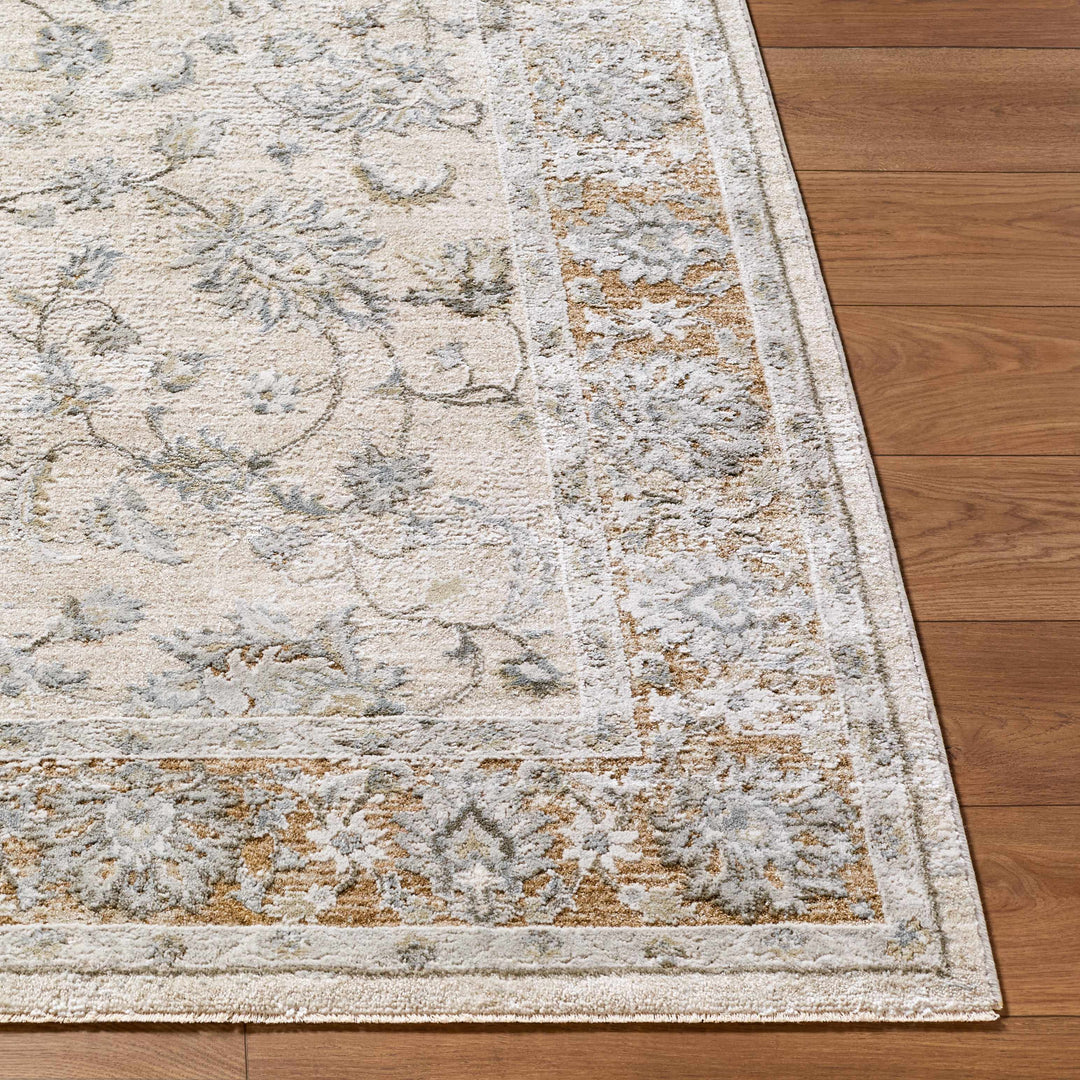 Kerem Traditional Floral Design Cream And Gray Area Rug