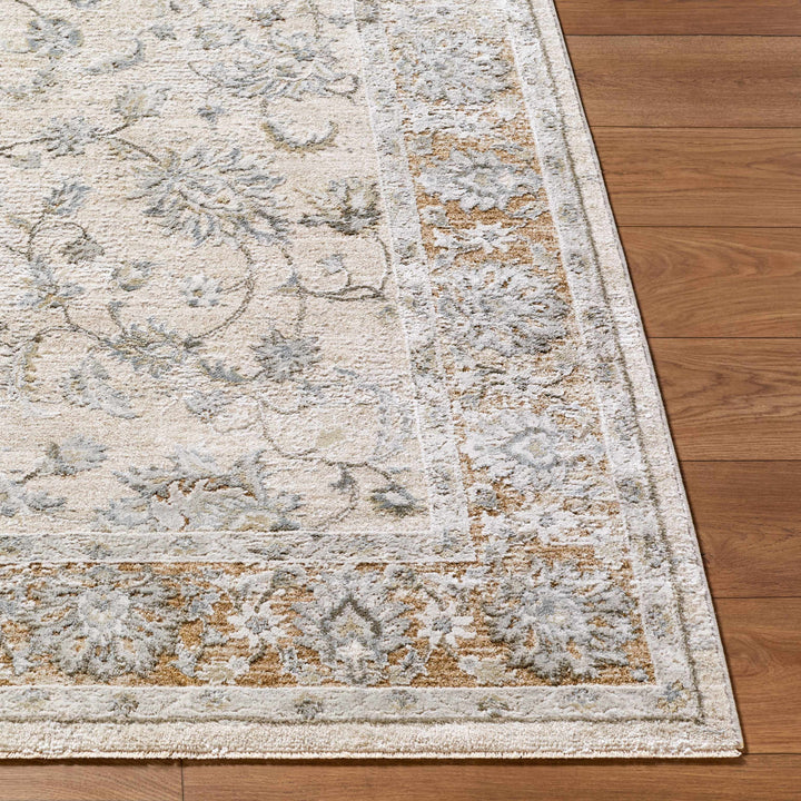 Kerem Traditional Floral Design Cream And Gray Area Rug