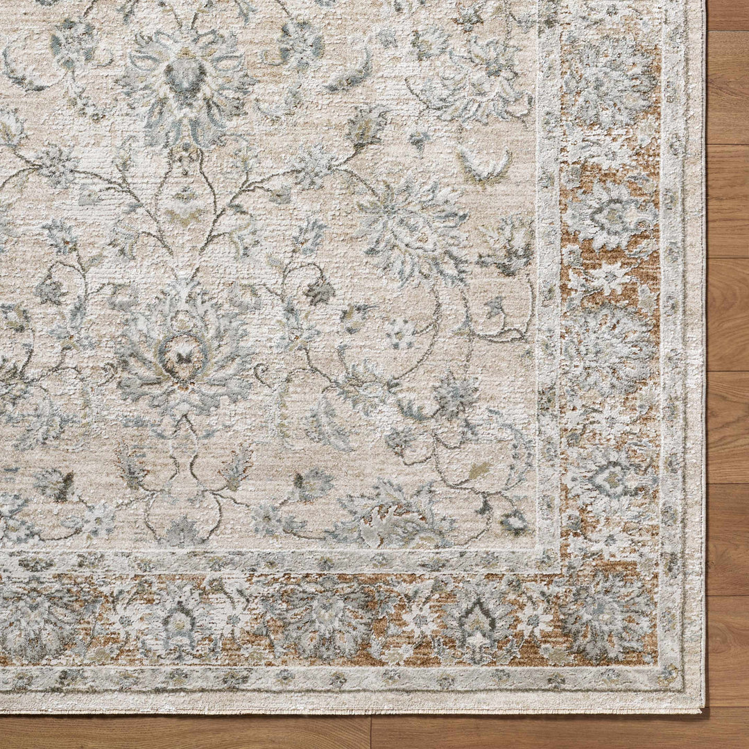 Kerem Traditional Floral Design Cream And Gray Area Rug