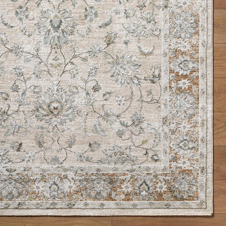 Kerem Traditional Floral Design Cream And Gray Area Rug