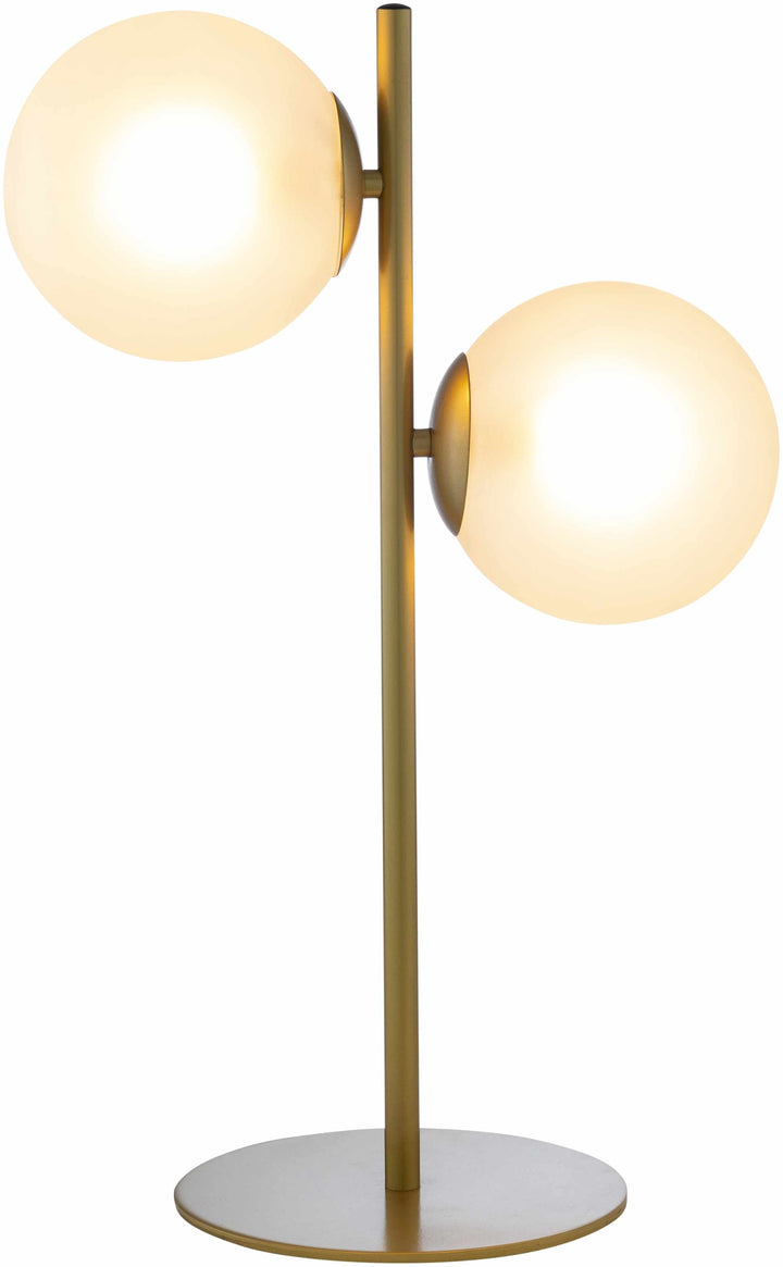 Krugersdorp Gold & White Glass Table Lamp | Contemporary Accent Lighting