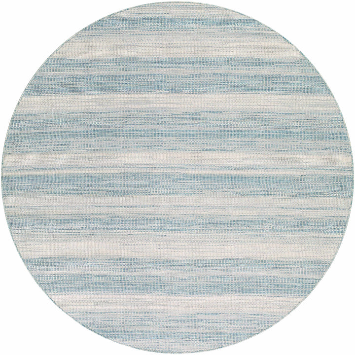 Kris	Contemporary Style Teal And Ivory Area Rug