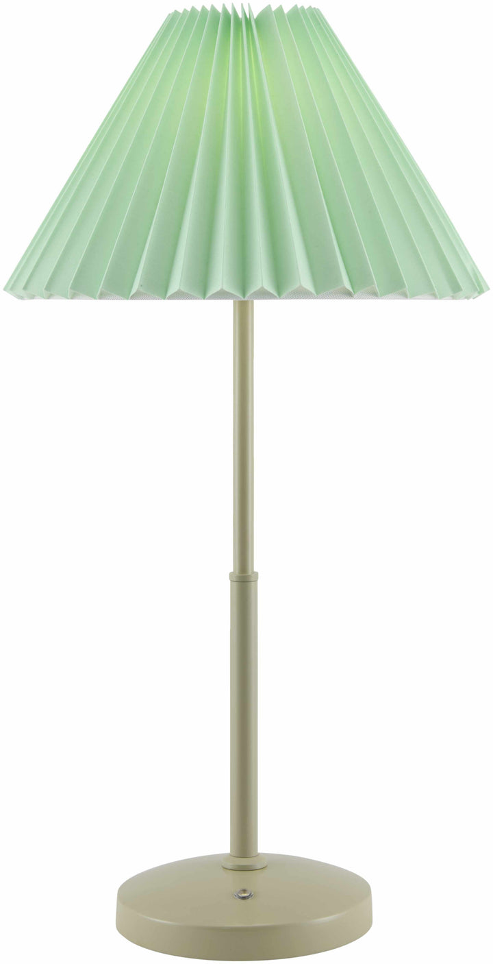 Weerestein Traditional White & Green Table Lamp – Iron Base, Polyester Shade