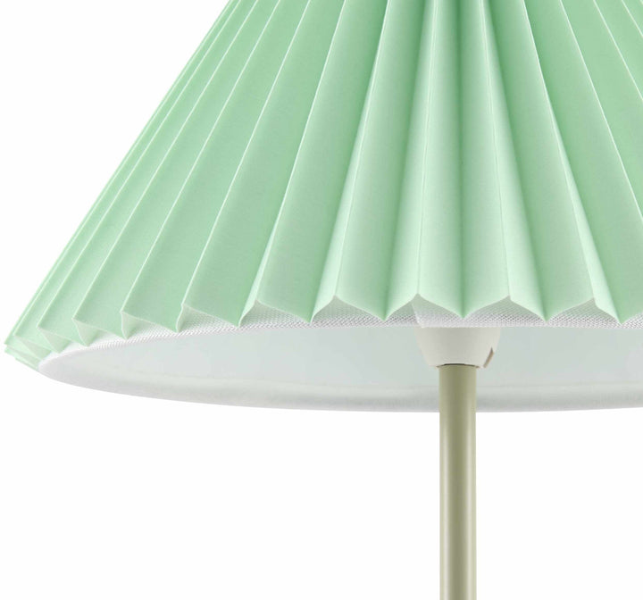 Weerestein Traditional White & Green Table Lamp – Iron Base, Polyester Shade