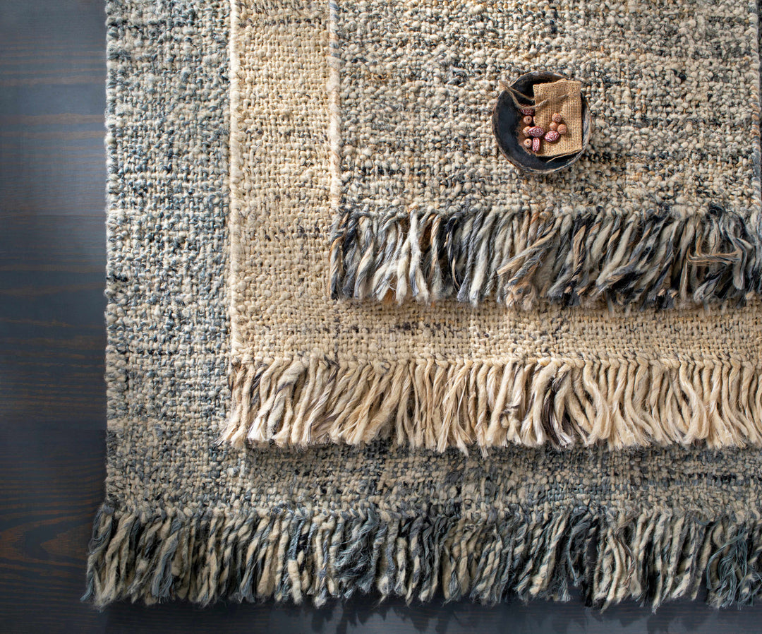Edgely Contemporary Abstract Beige Hand Woven Area Rug