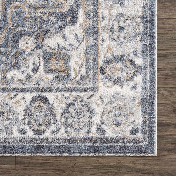 Aurum Traditional Style Ivory And Gray Washable Area Rug