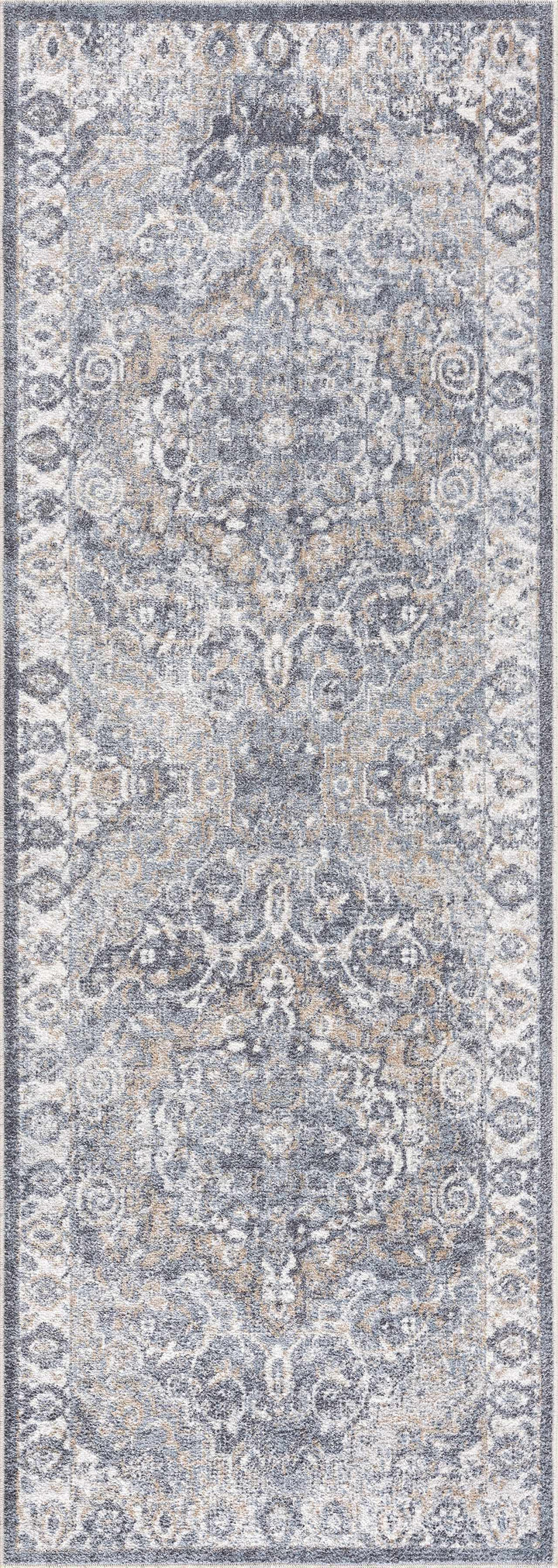 Aurum Traditional Style Ivory And Gray Washable Area Rug