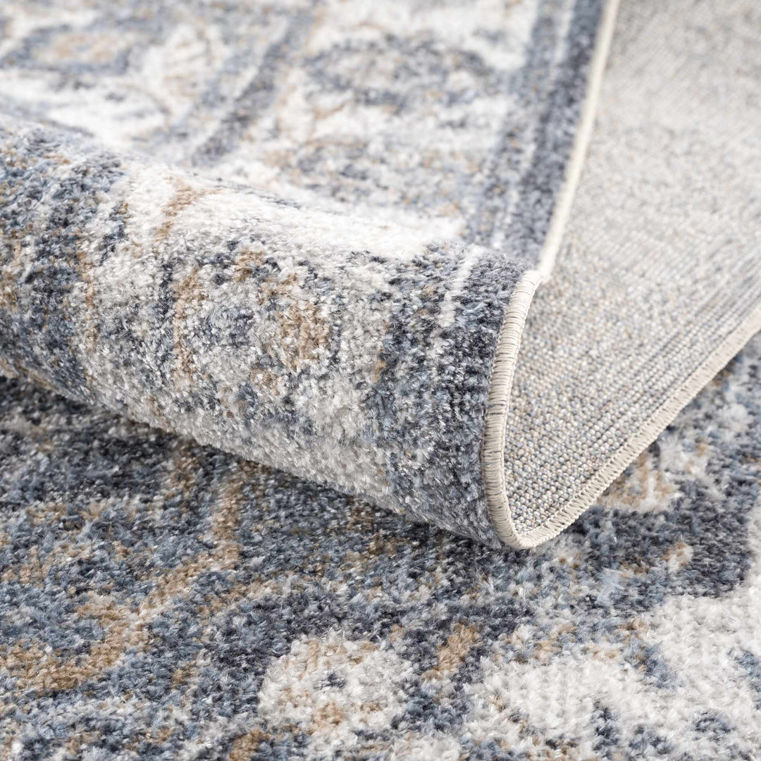 Aurum Traditional Style Ivory And Gray Washable Area Rug