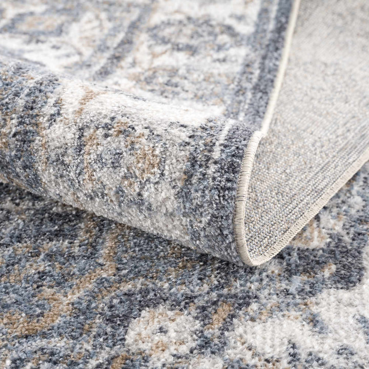Aurum Traditional Style Ivory And Gray Washable Area Rug
