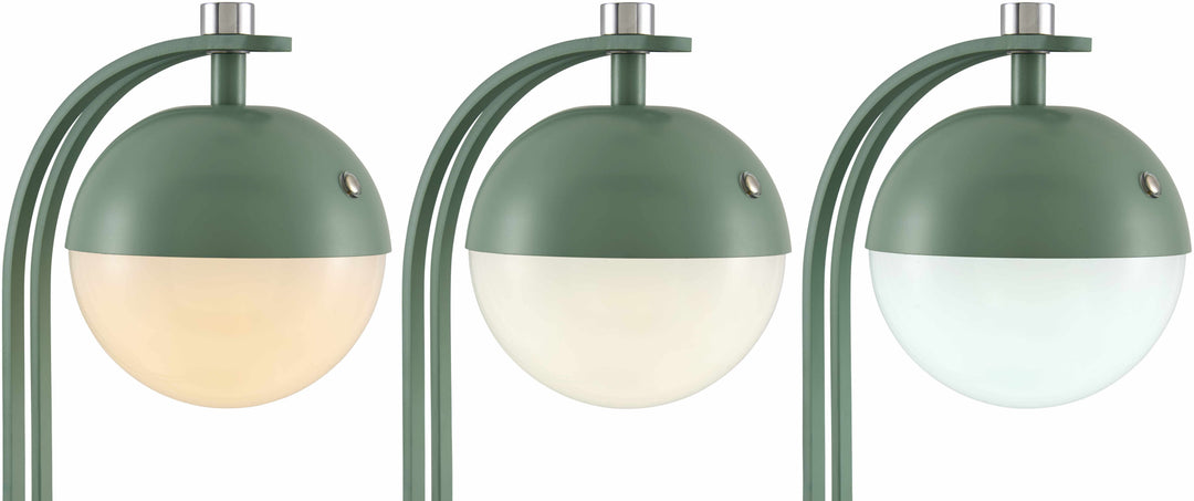 Logovardi Traditional Green & White Table Lamp – Iron Base, Plastic Shade