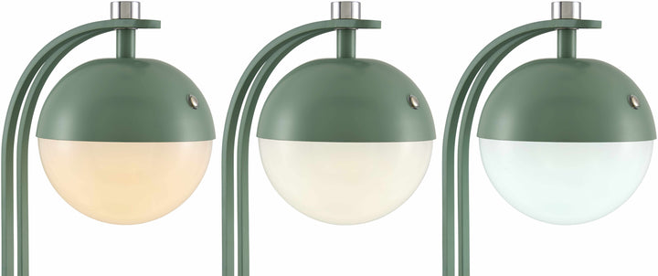 Logovardi Traditional Green & White Table Lamp – Iron Base, Plastic Shade