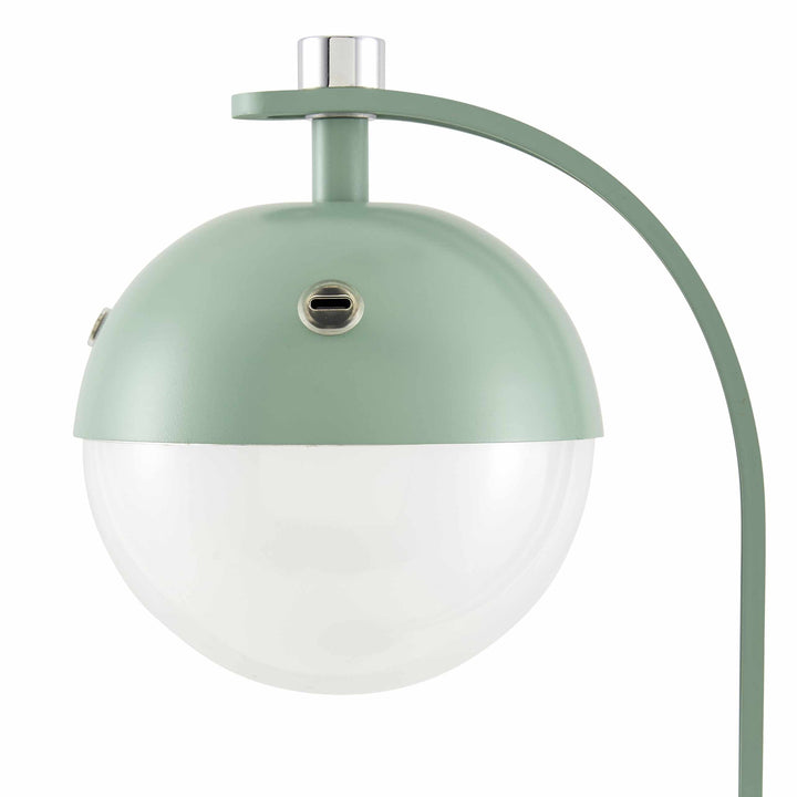 Logovardi Traditional Green & White Table Lamp – Iron Base, Plastic Shade