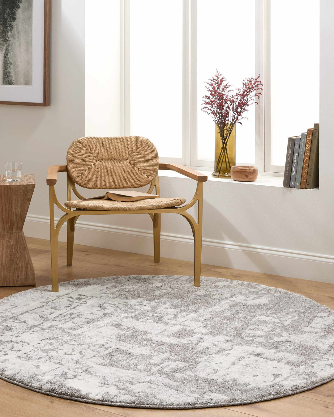Elsa Gray And Ivory Modern Abstract Design Area Rug