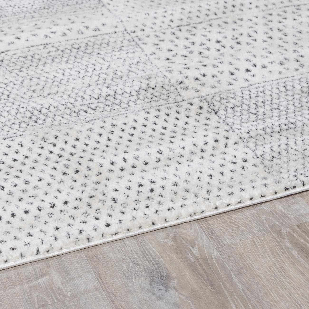 Architect Abstract Ivory And Charcoal Machine Woven Rug