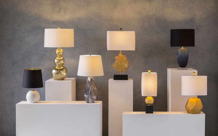Coleford Gold Geometric Table Lamp – Contemporary Accent Light