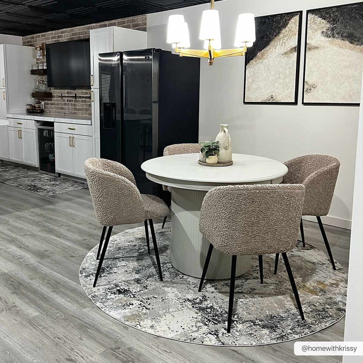 Lenzburg Modern Abstract Design Gray And Ivory Area Rug