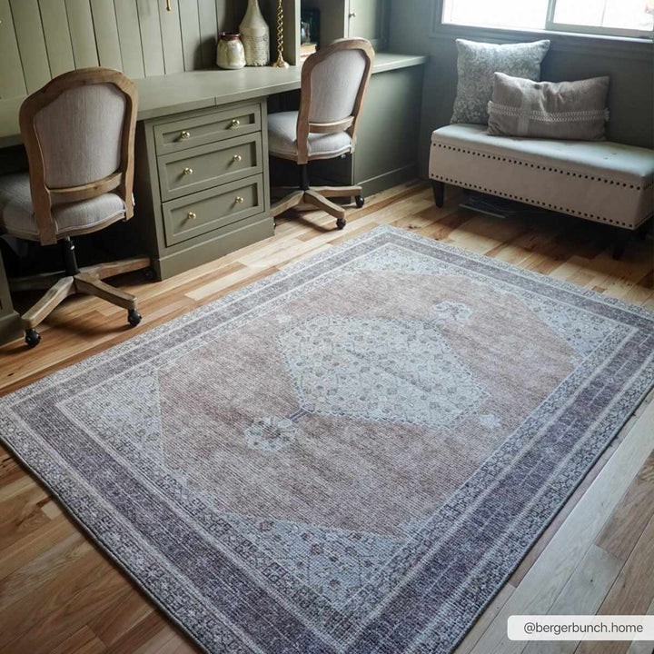 Haide Traditional Brown Machine Woven Rug