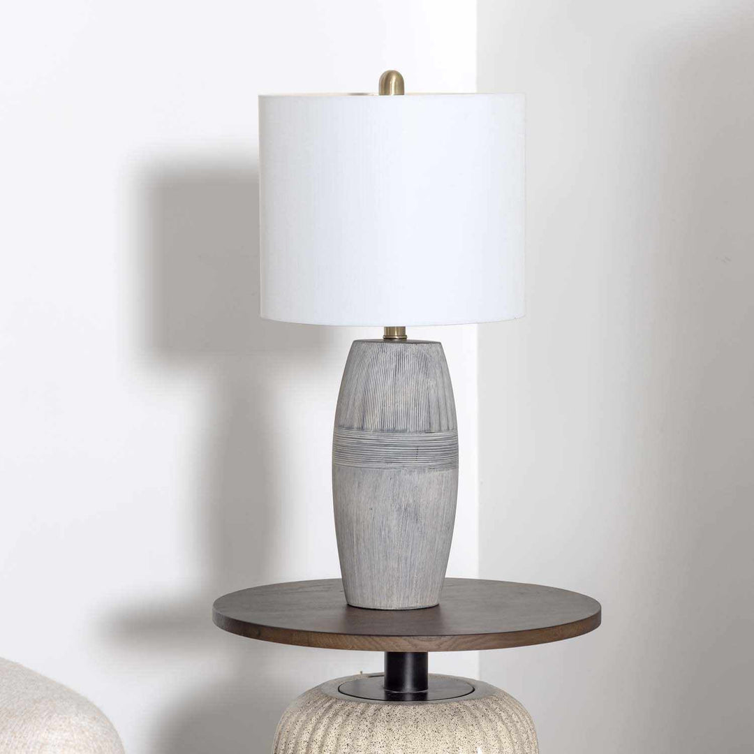Mabayo Ribbed White Ceramic Table Lamp – Contemporary Accent Lighting