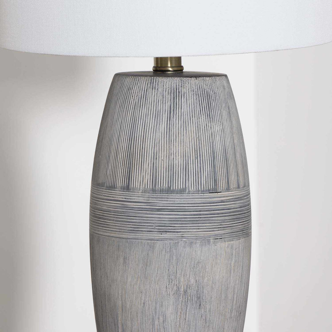Mabayo Ribbed White Ceramic Table Lamp – Contemporary Accent Lighting