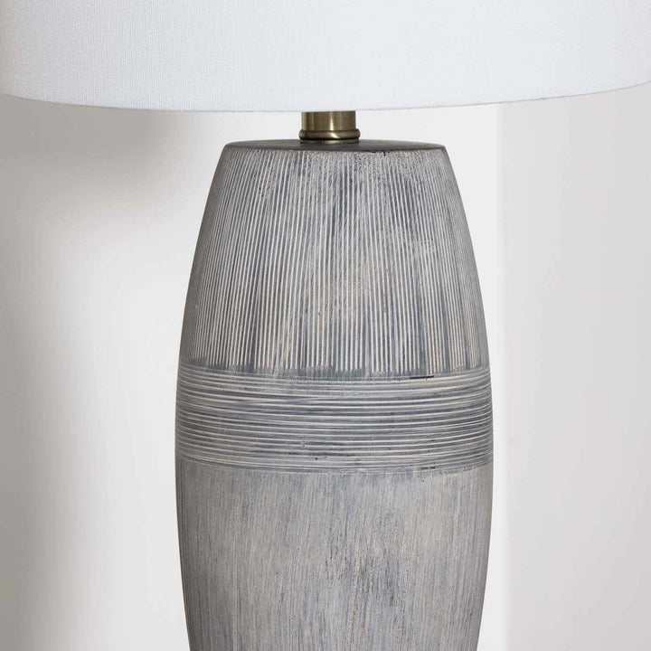 Mabayo Ribbed White Ceramic Table Lamp – Contemporary Accent Lighting