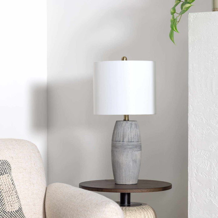 Mabayo Ribbed White Ceramic Table Lamp – Contemporary Accent Lighting