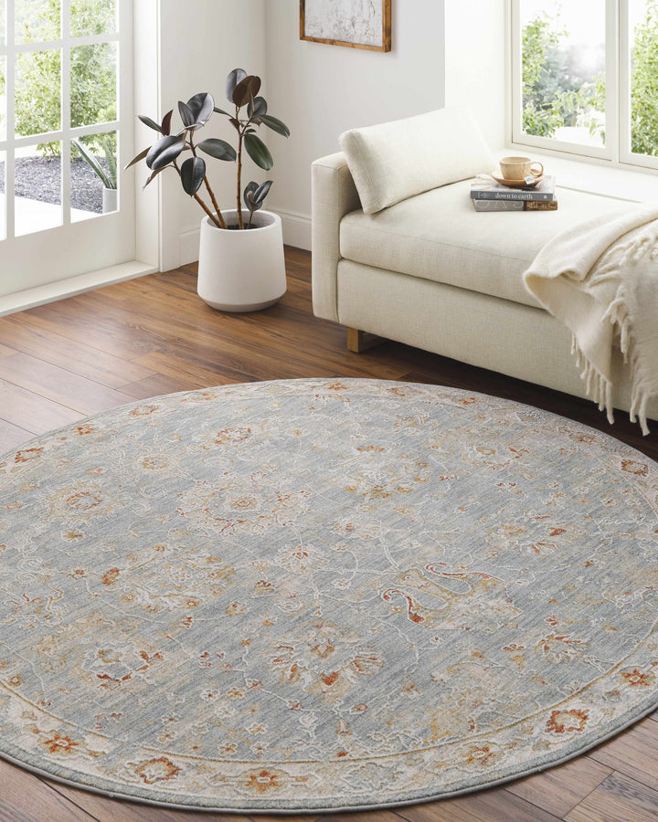 Mangham Blue And Ivory Traditional Style Area Rug