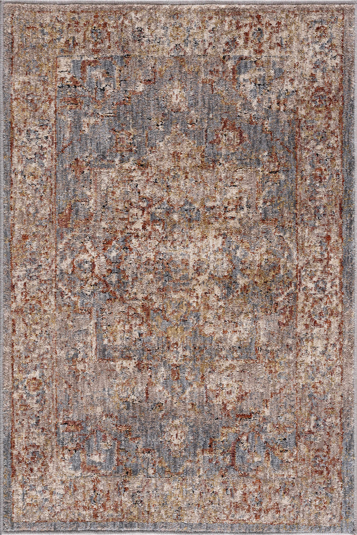 Lumpkin Rust And Blue Traditional Style Area Rug