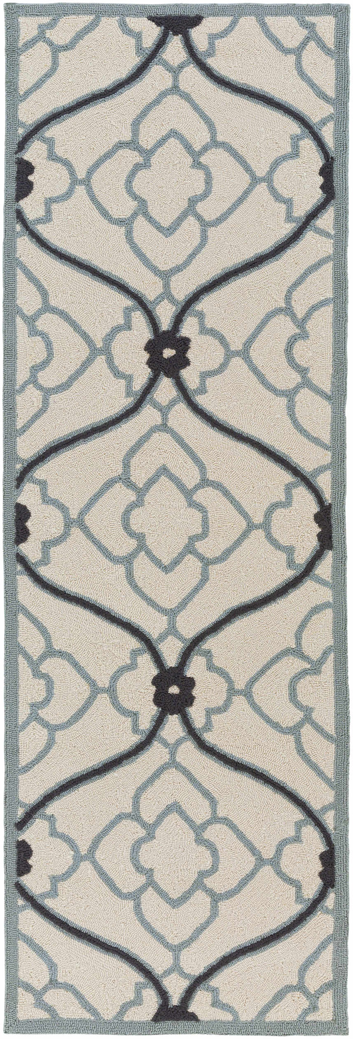 Menomonie Contemporary Geometrical Ivory And Gray Outdoor Area Carpet
