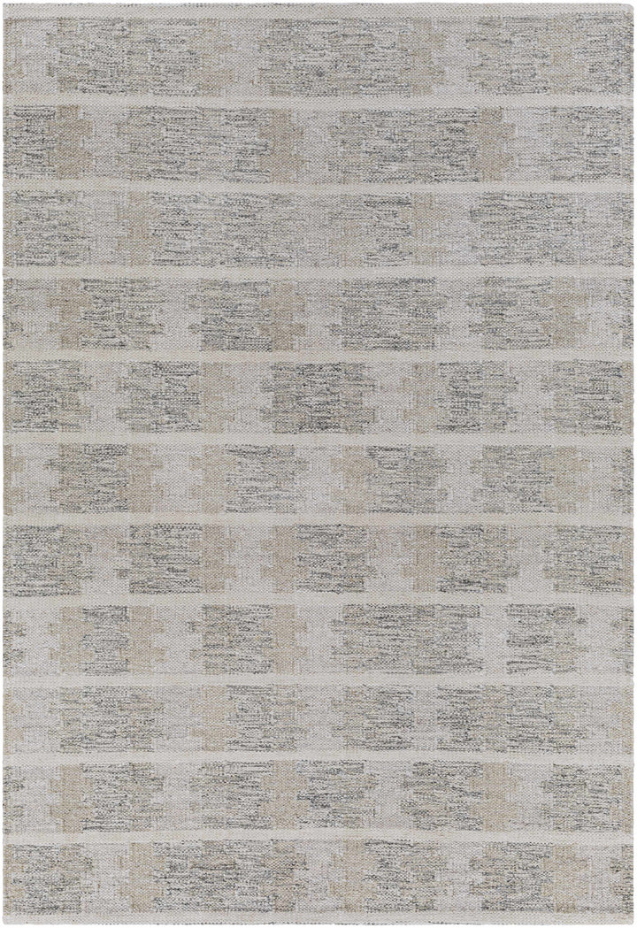 Metcalf Modern Stripes Design Gray Hand Woven Area Rug