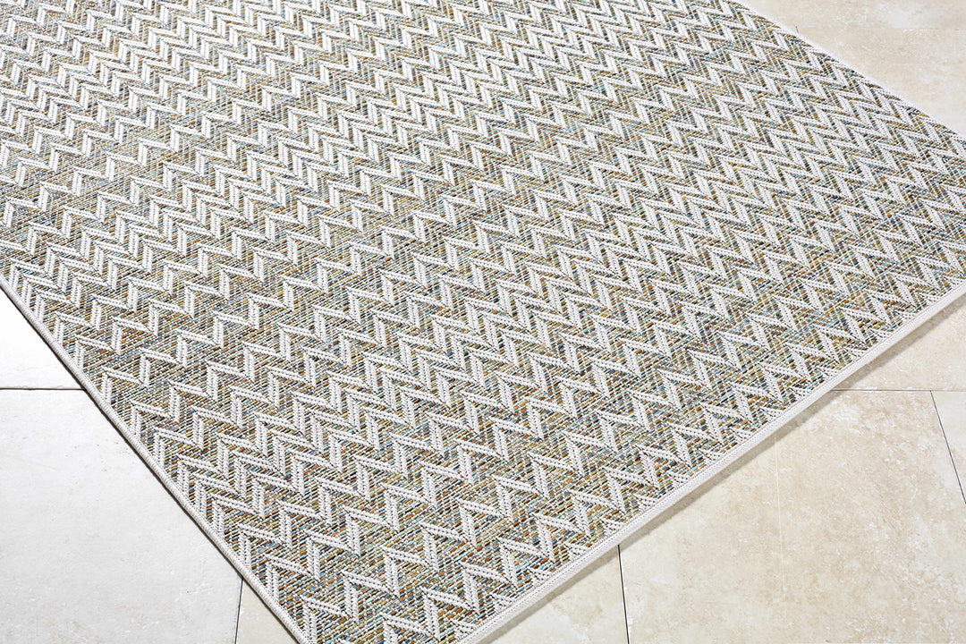 Alazne Contemporary Style Beige Outdoor Rug