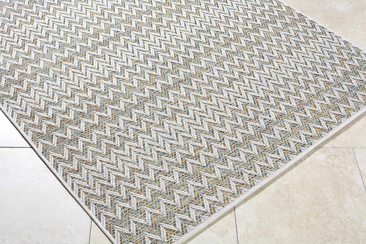 Alazne Contemporary Style Beige Outdoor Rug